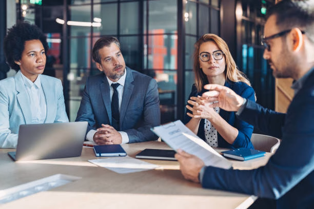 Multiracial group of professionals having a meeting